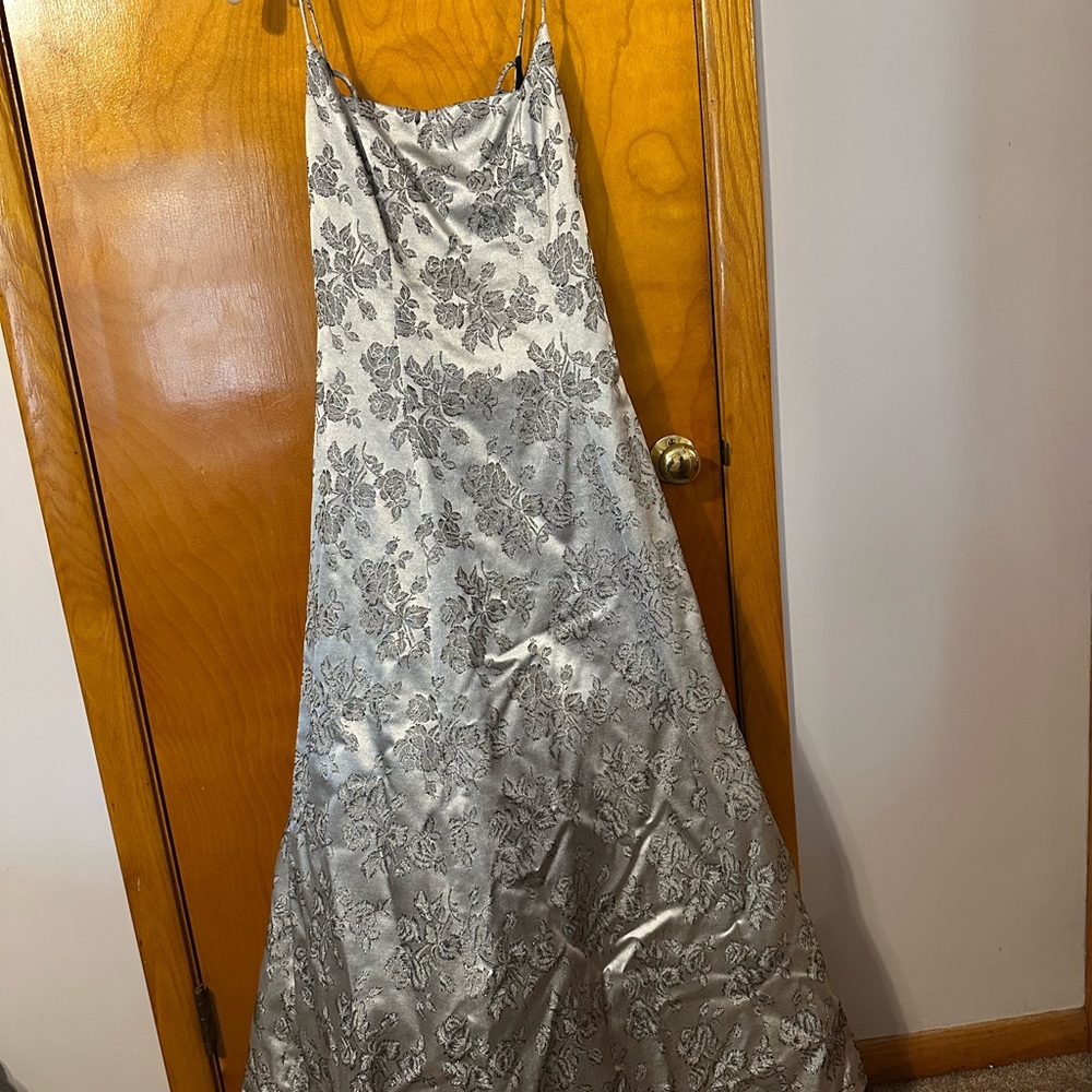 Elegant Floral Satin Gown
